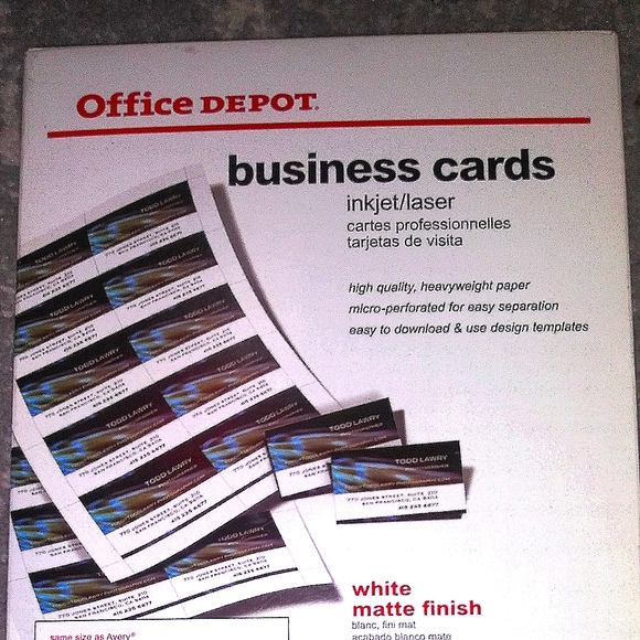 Other - OFFICE DEPOT printable business cards